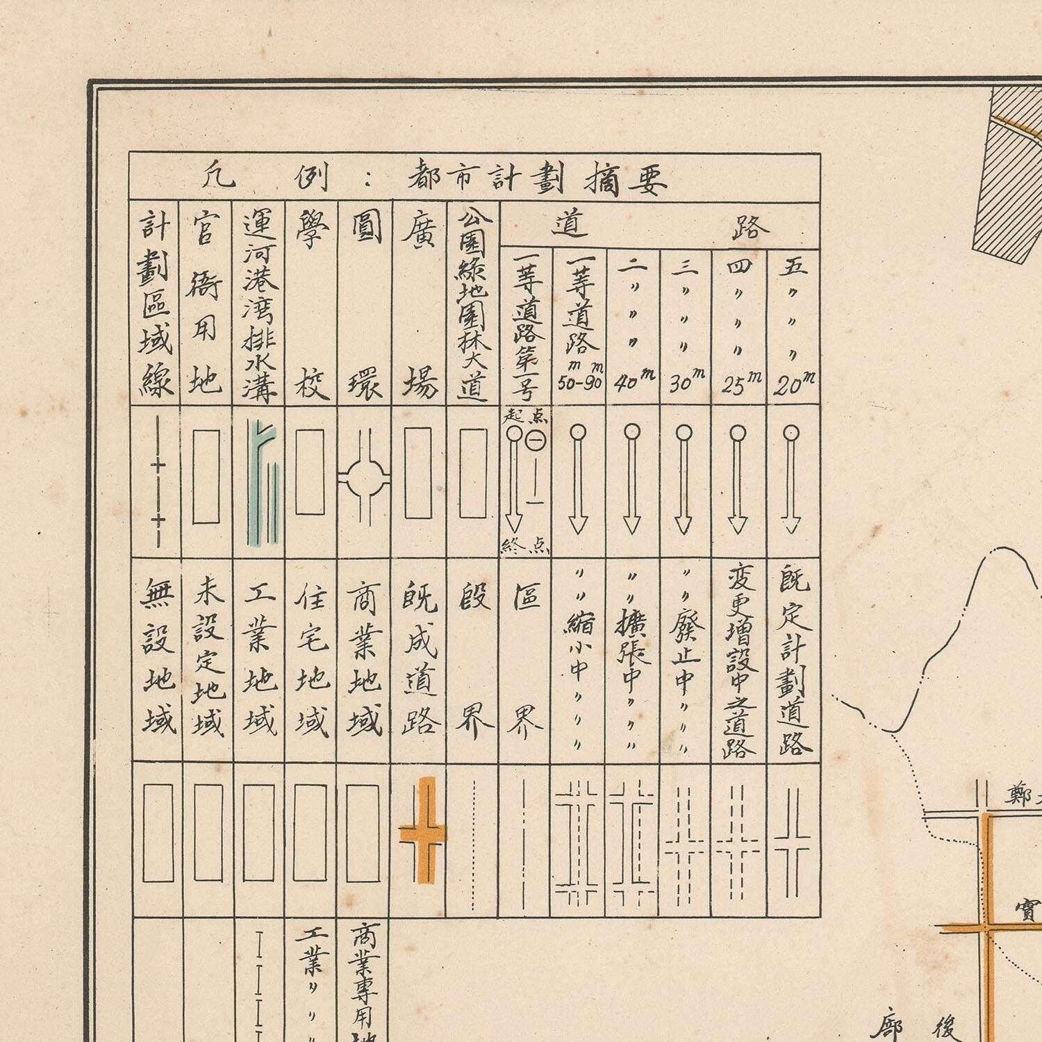 detail of the map from the top left corner