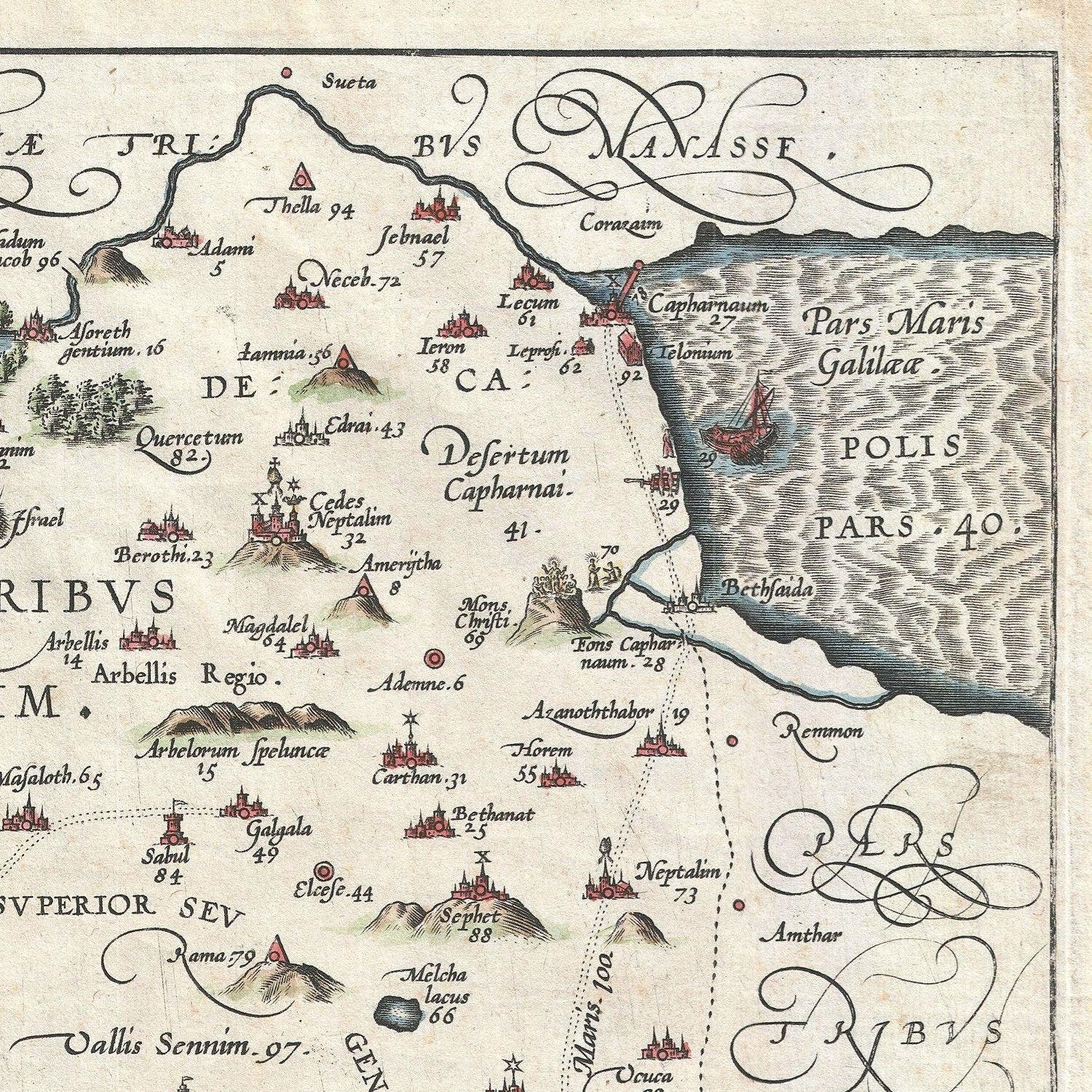 detail of the map from the top right corner