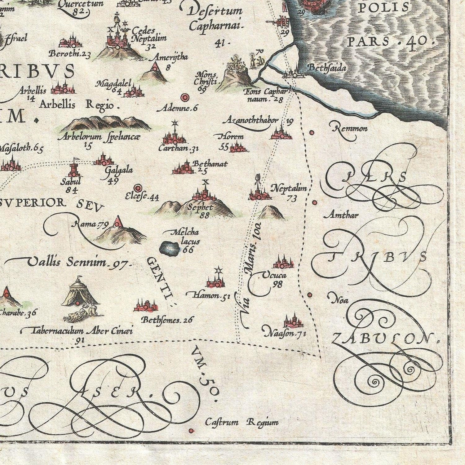 detail of the map from the bottom right corner