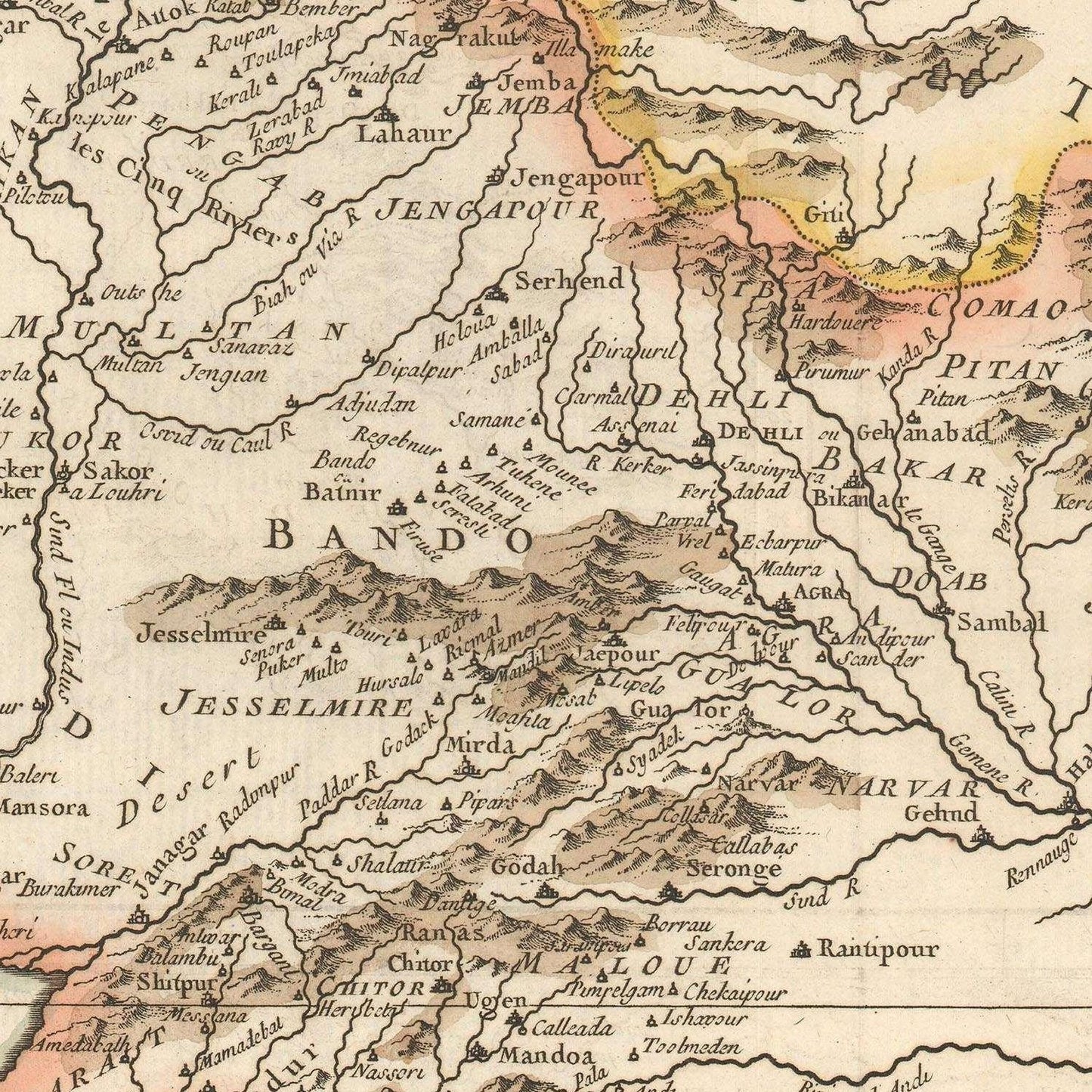 detail of the map from the centre 