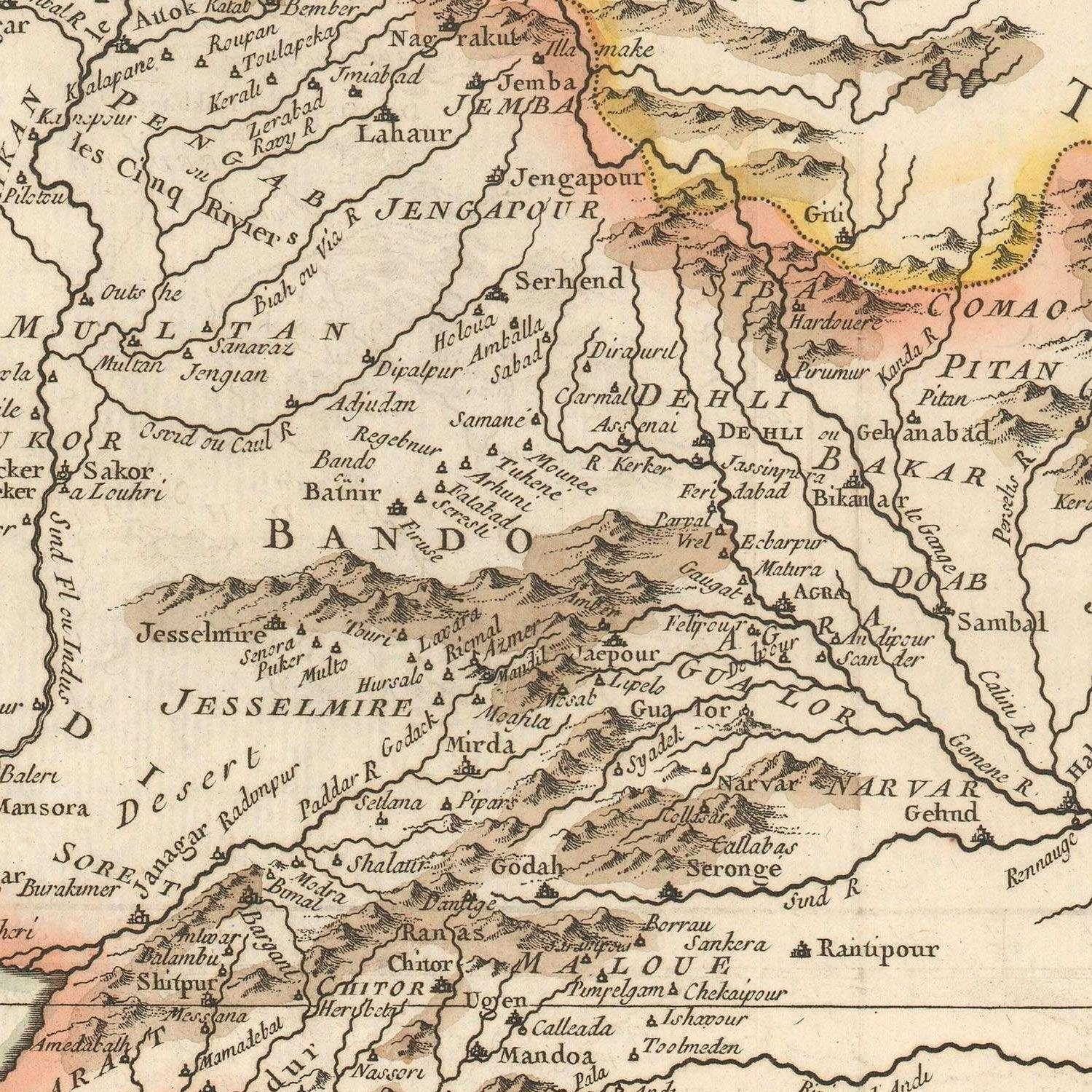 detail of the map from the centre 