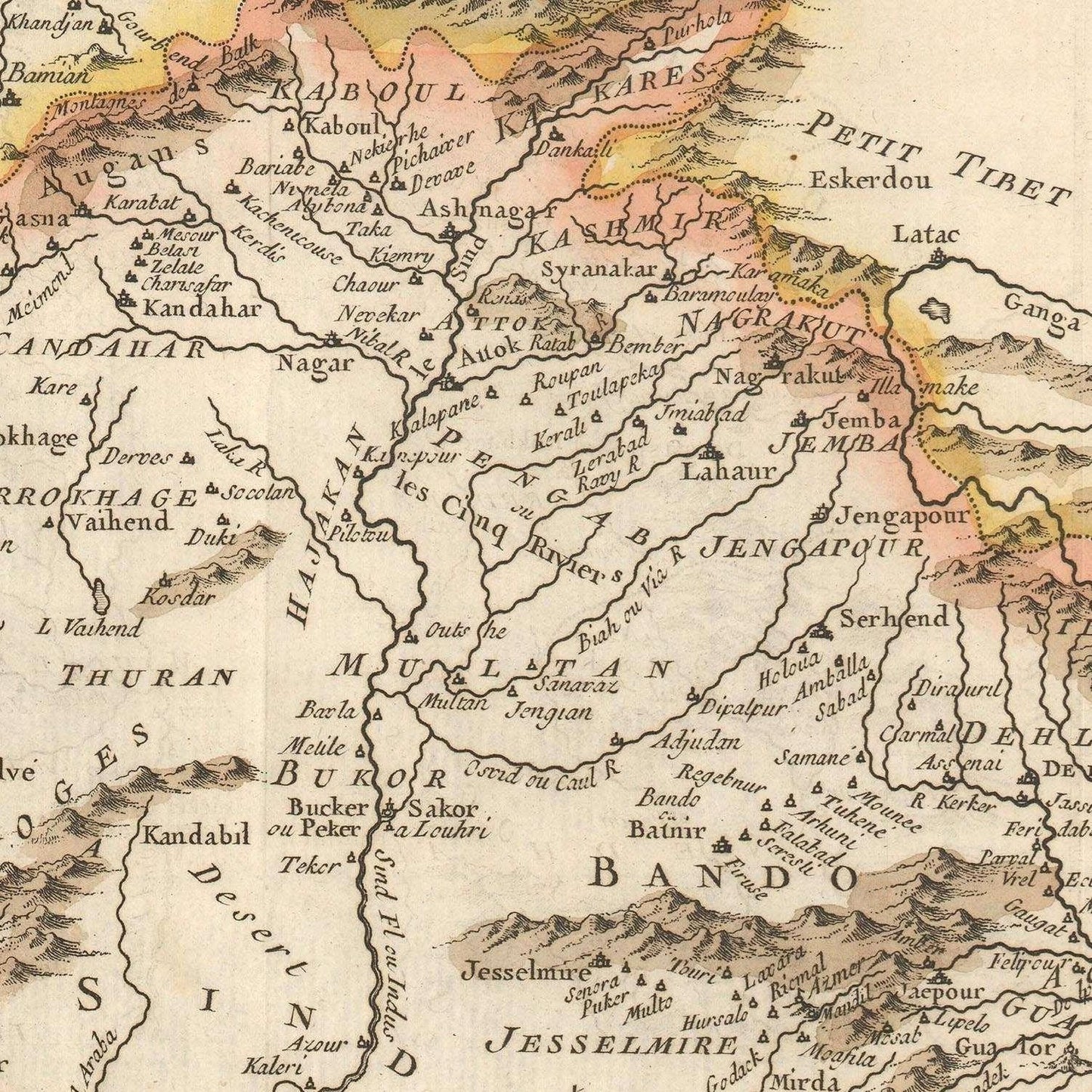 detail of the map from the centre left