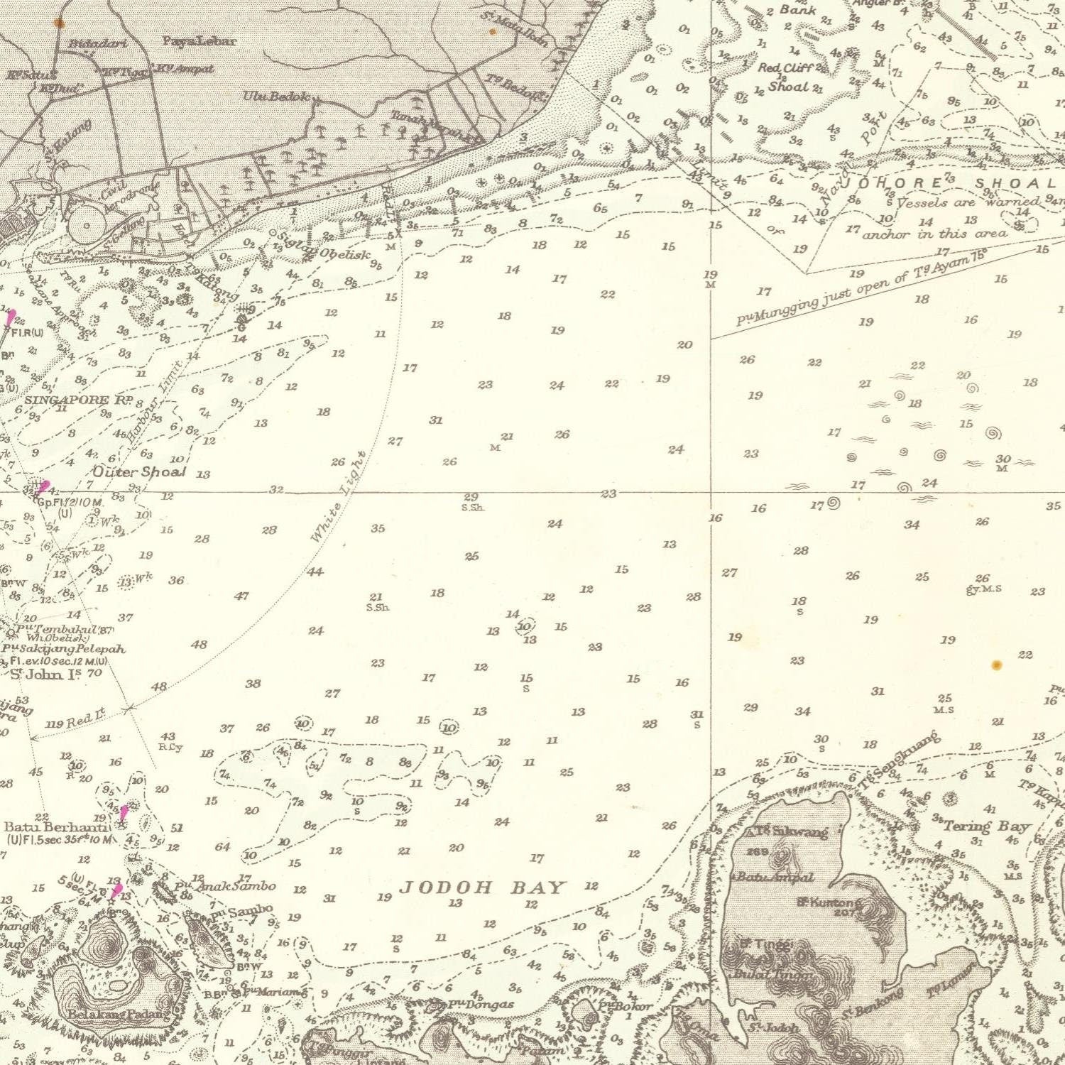 detail of the map from the centre 