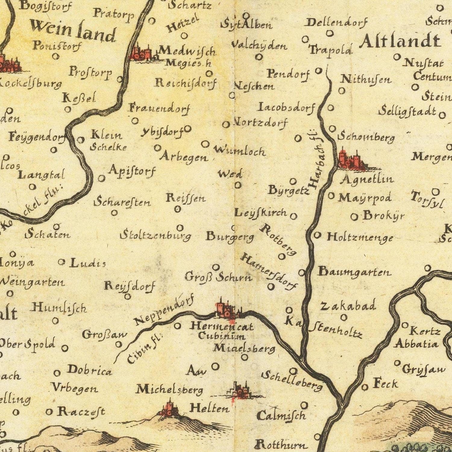 detail of the map from the centre 