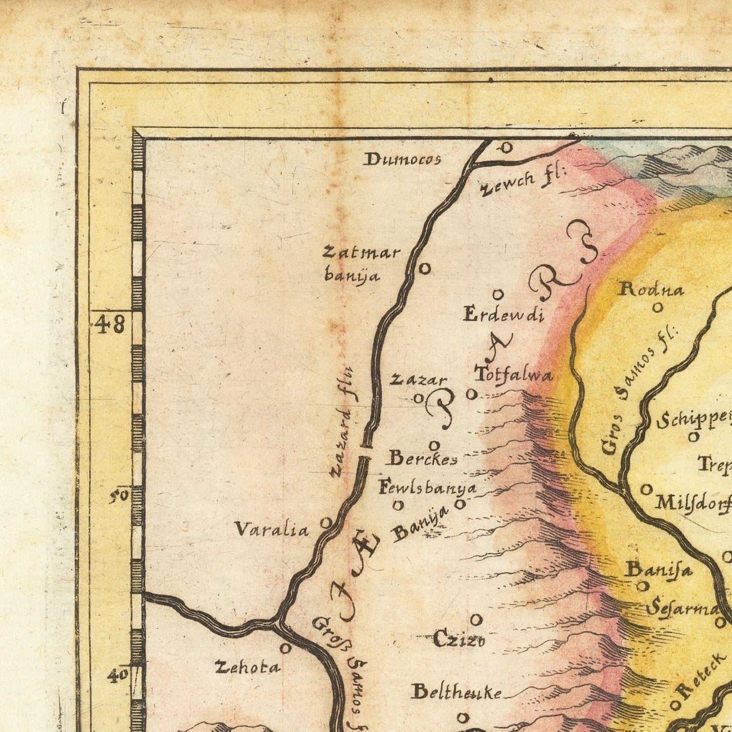 detail of the map from the top left corner