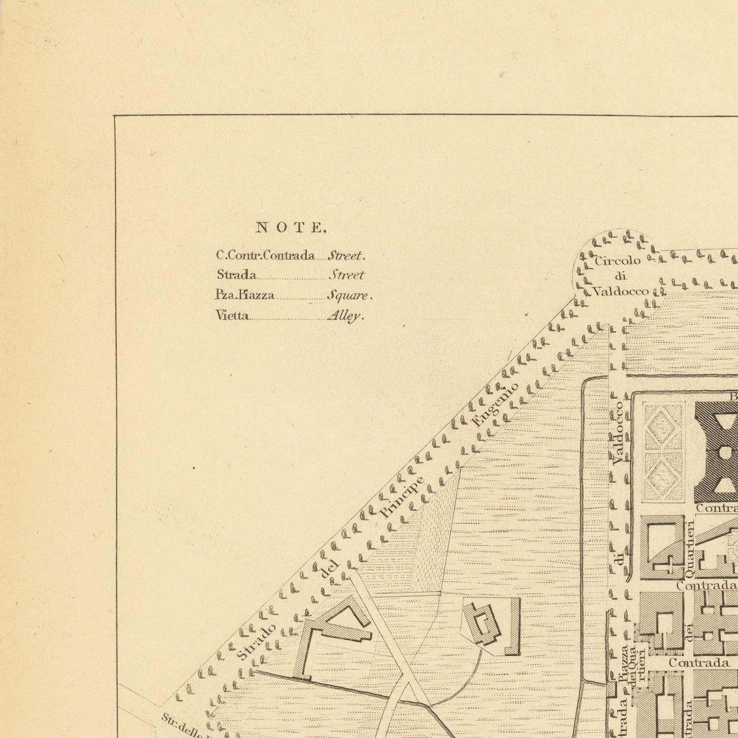 detail of the map from the top left corner