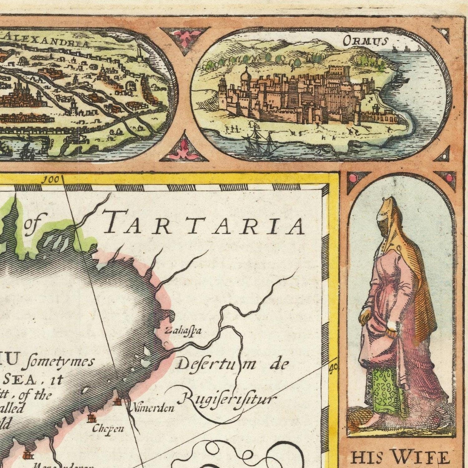 detail of the map from the top right corner