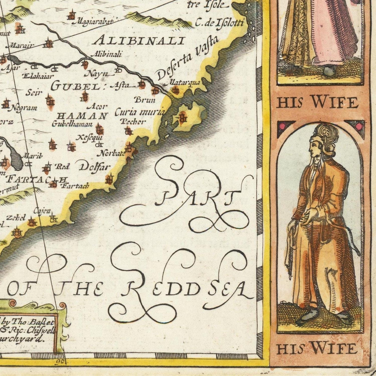 detail of the map from the bottom right corner