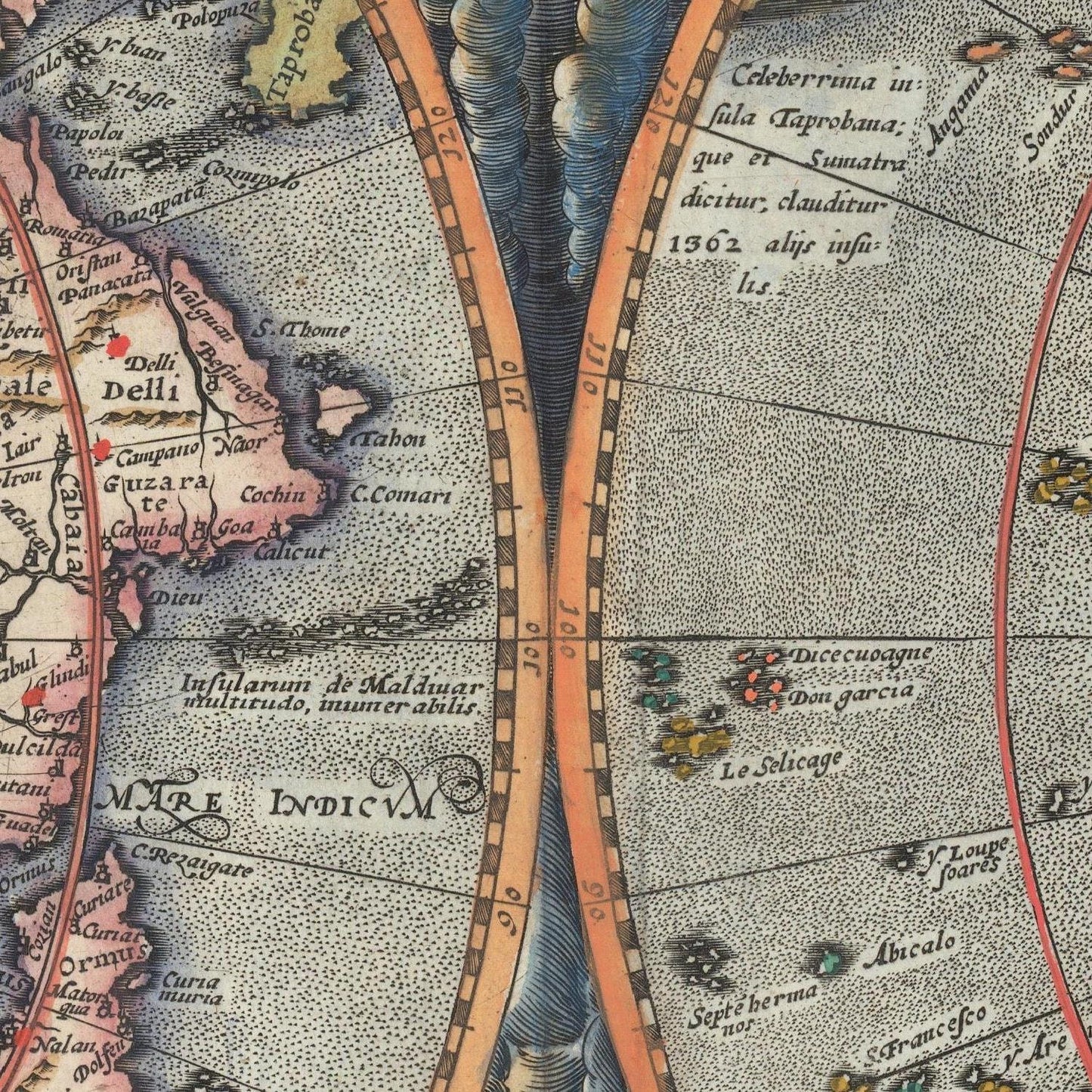 detail of the map from the centre 