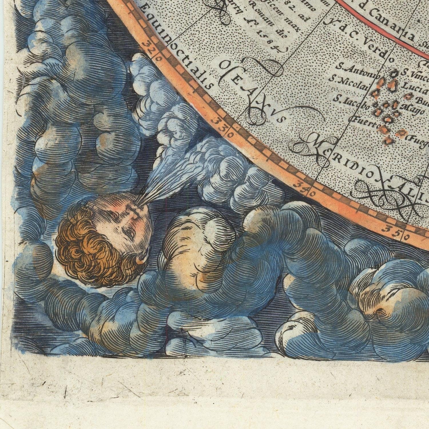 detail of the map from the bottom left corner