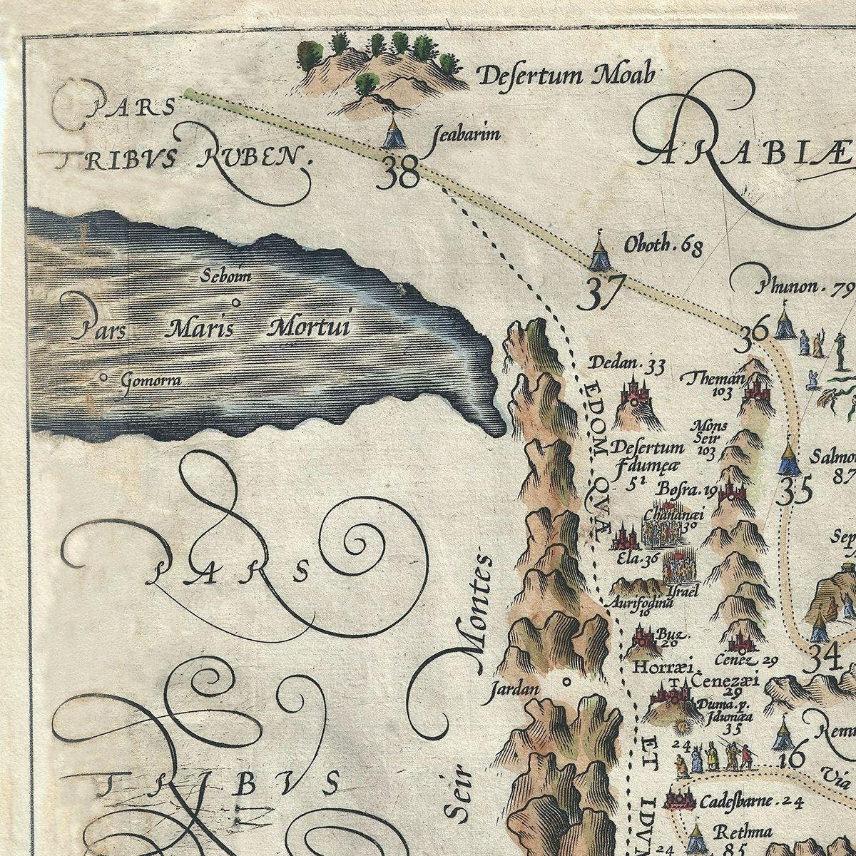 detail of the map from the top left corner