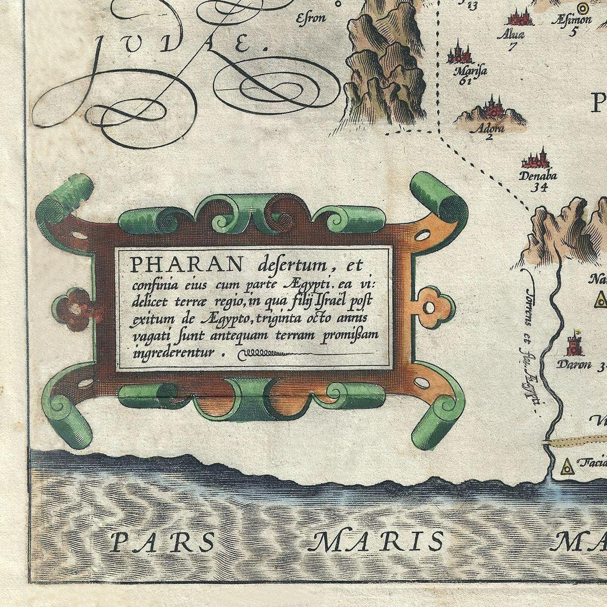 detail of the map from the bottom left corner