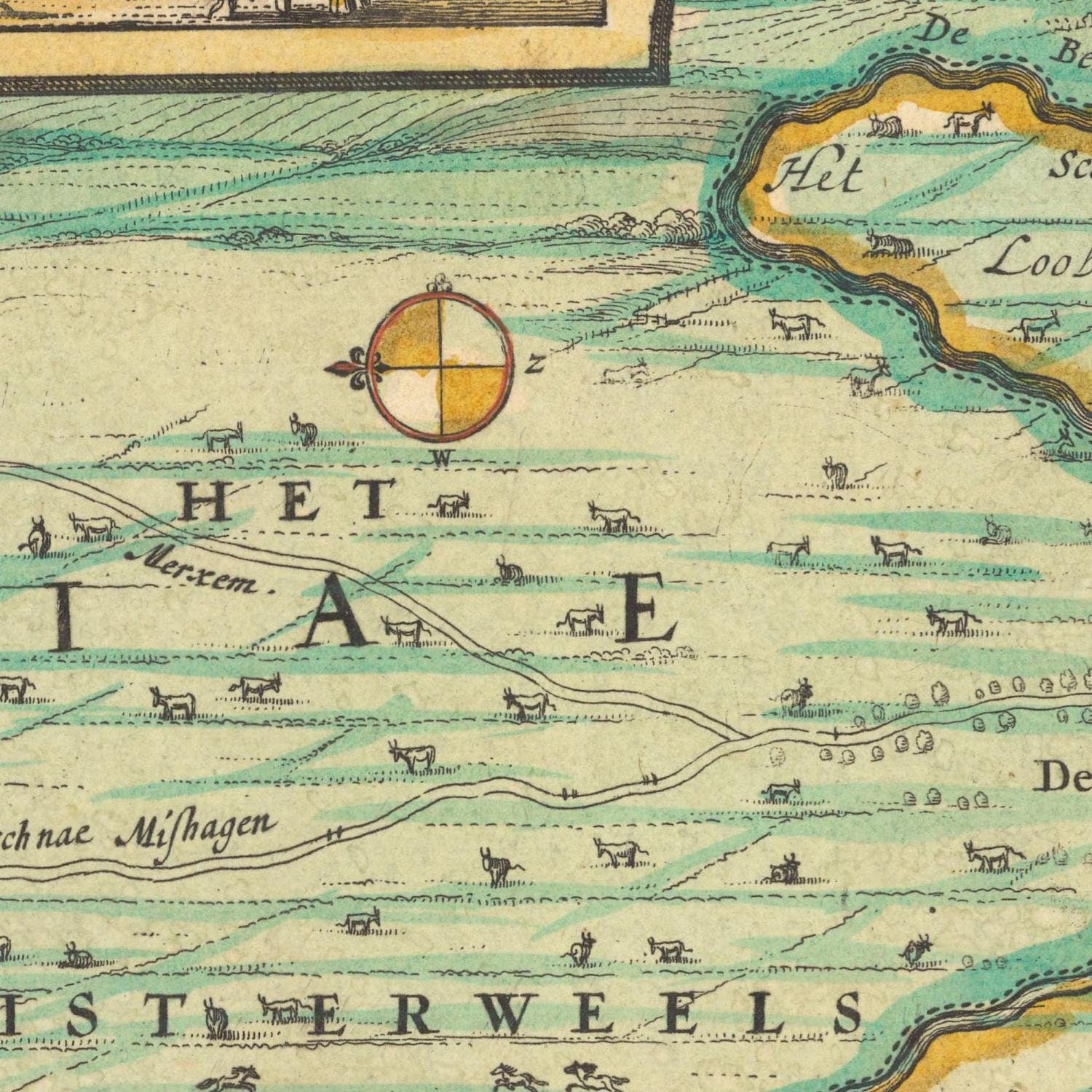 detail of the map from the centre left