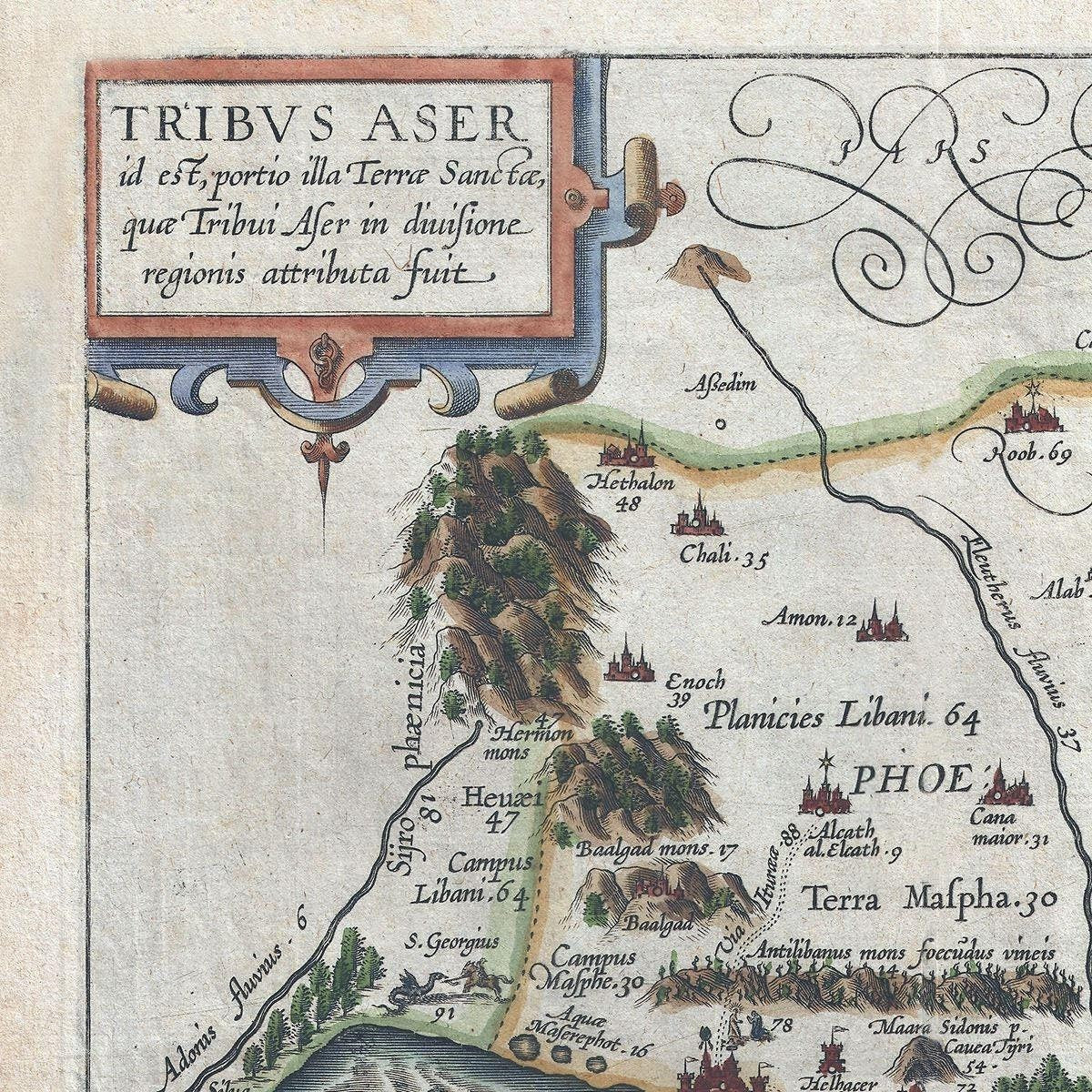 detail of the map from the top left corner