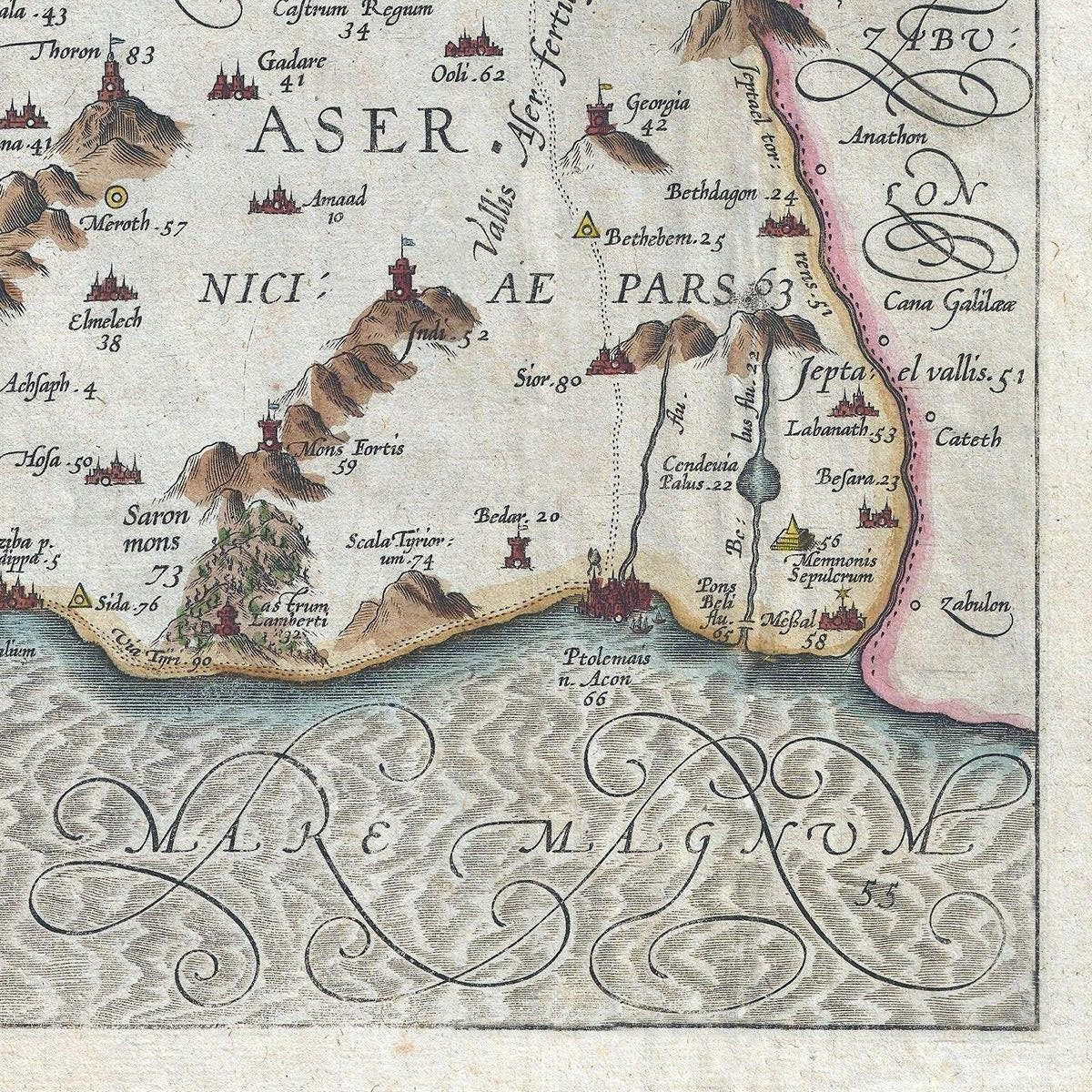 detail of the map from the bottom right corner