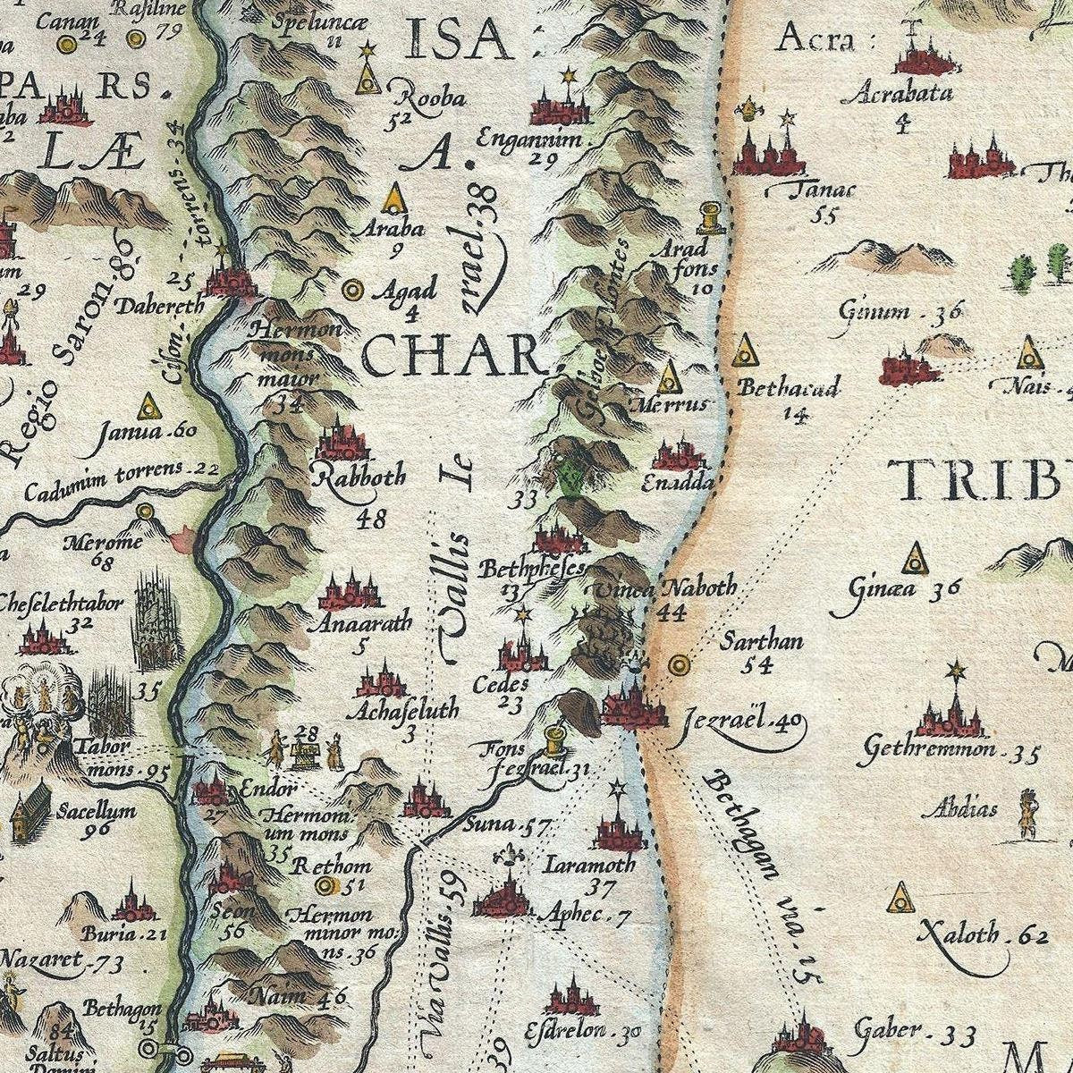 detail of the map from the centre 