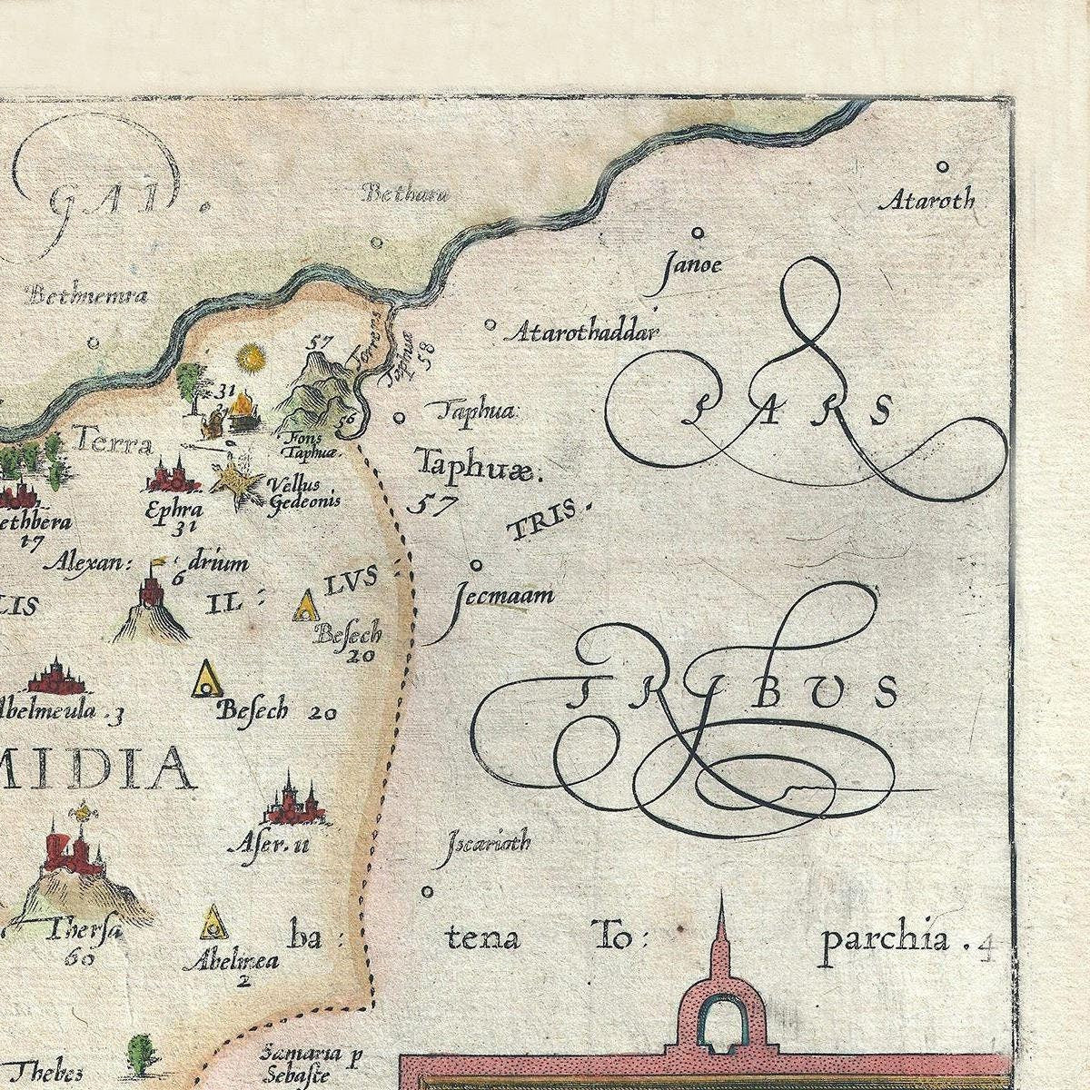 detail of the map from the top right corner