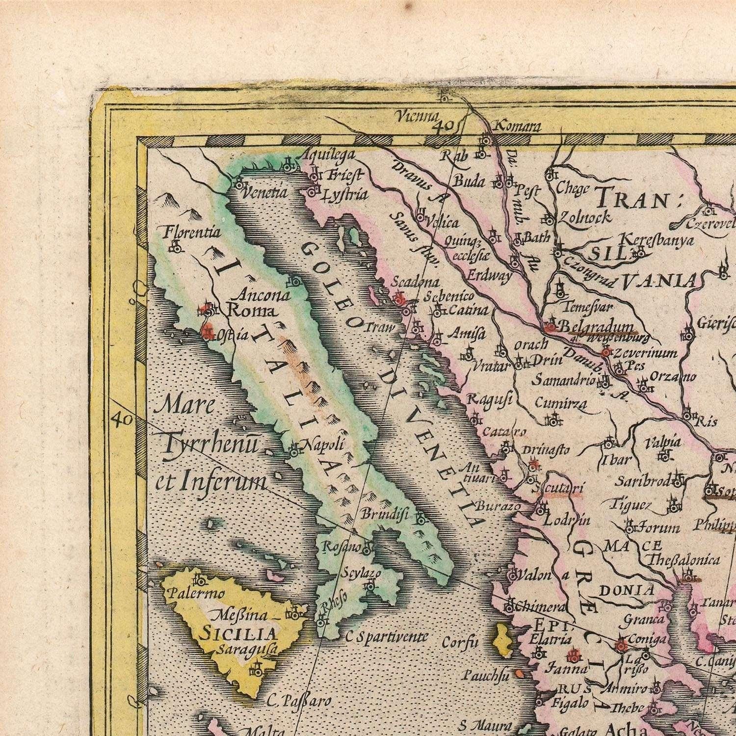 detail of the map from the top left corner