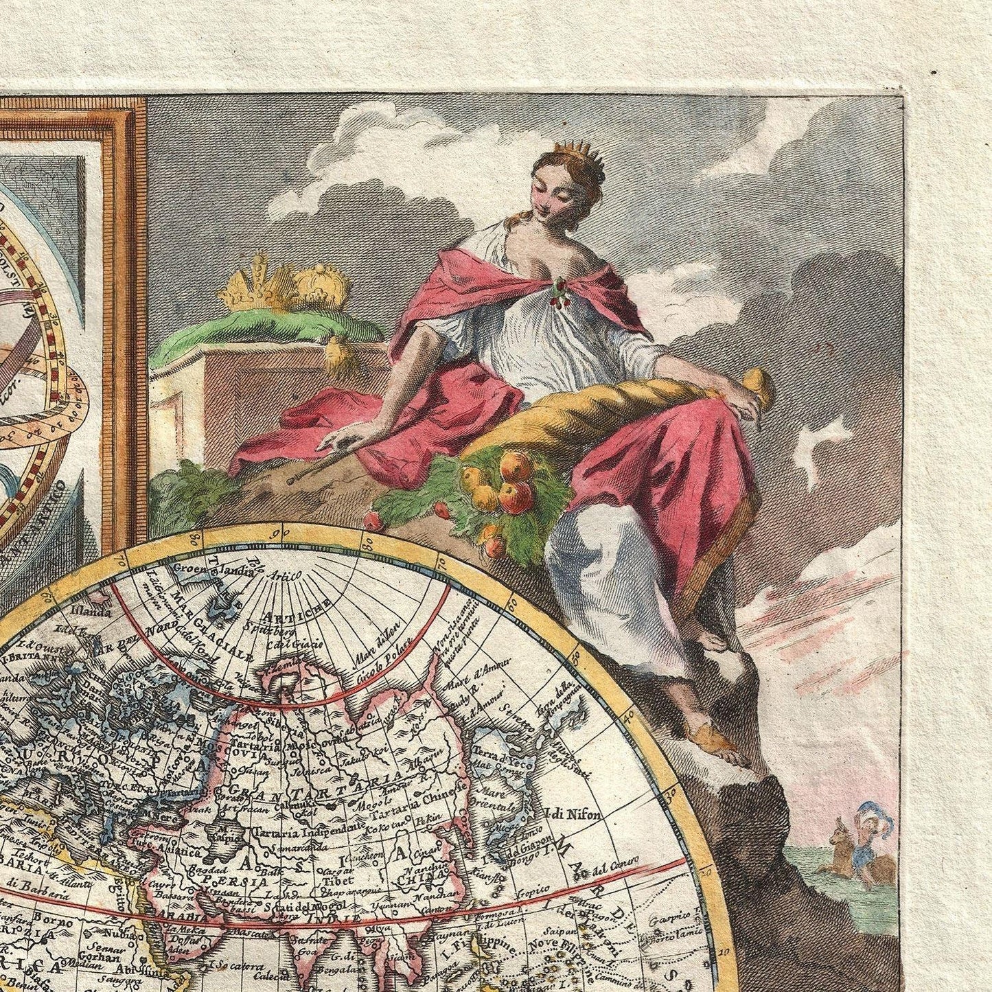 detail of the map from the top right corner