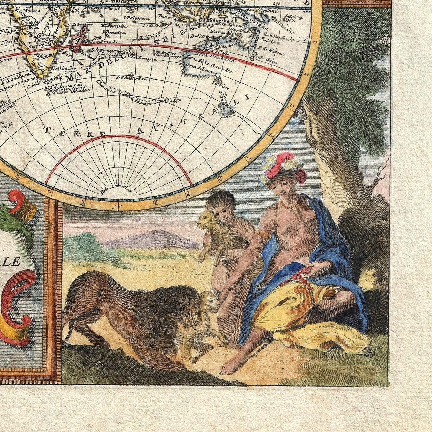 detail of the map from the bottom right corner