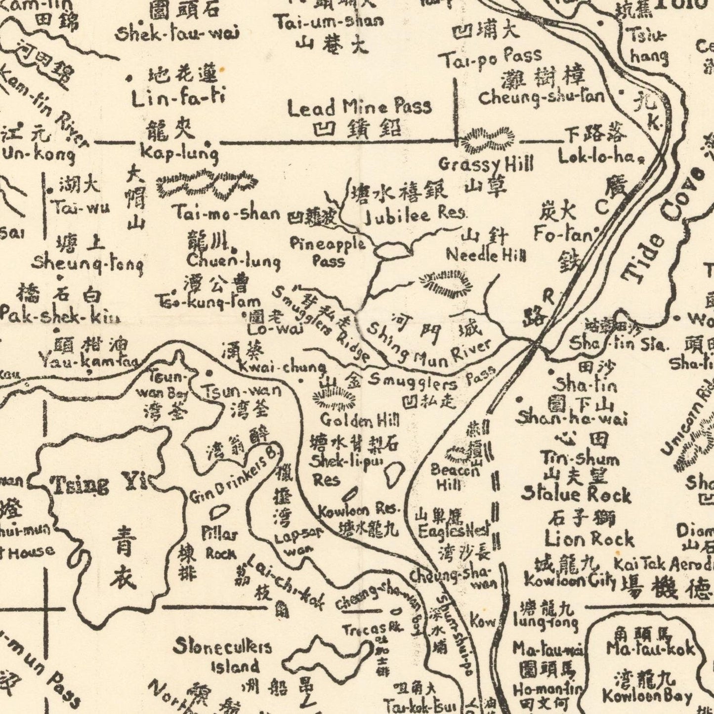 detail of the map from the centre 