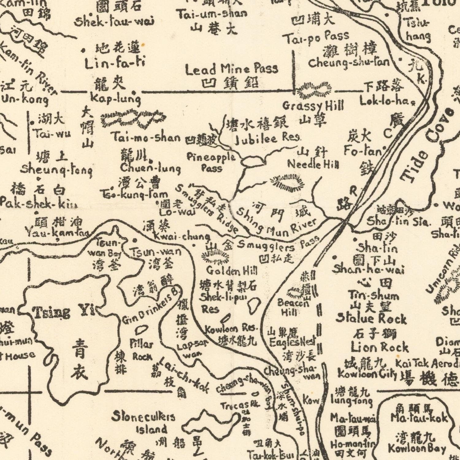 detail of the map from the centre 