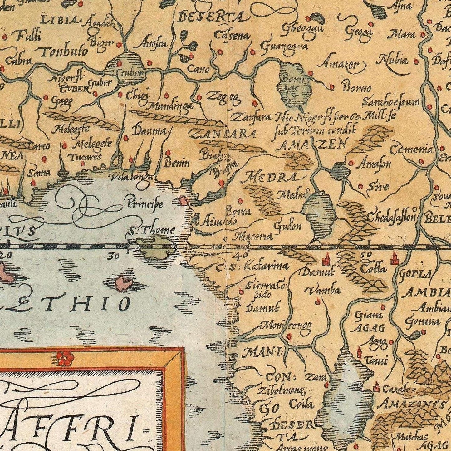 detail of the map from the centre 