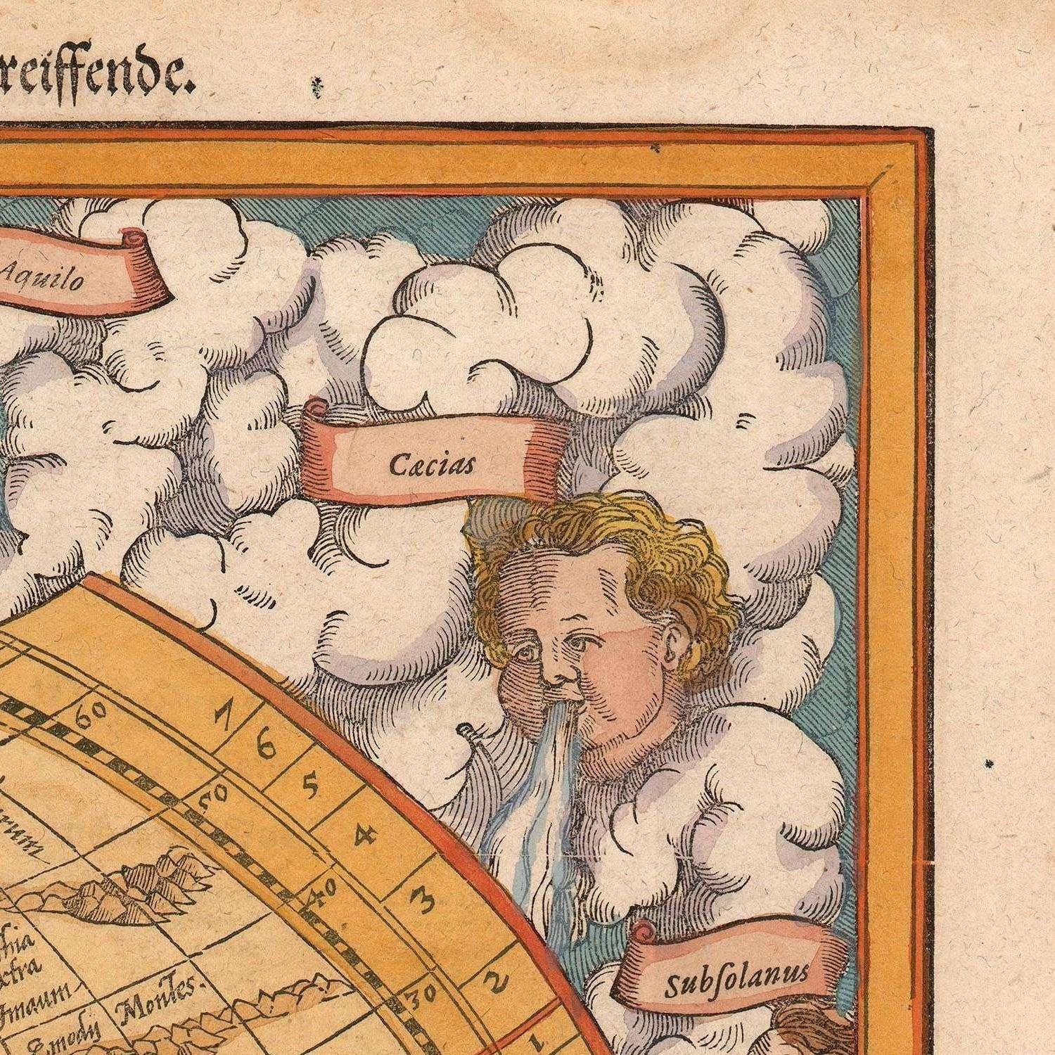 detail of the map from the top right corner