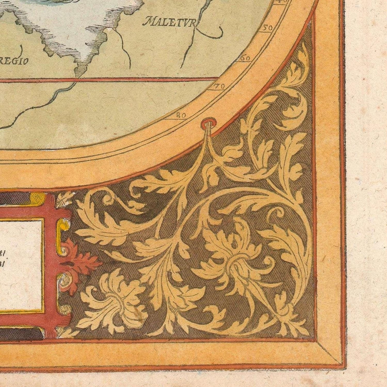 detail of the map from the bottom right corner