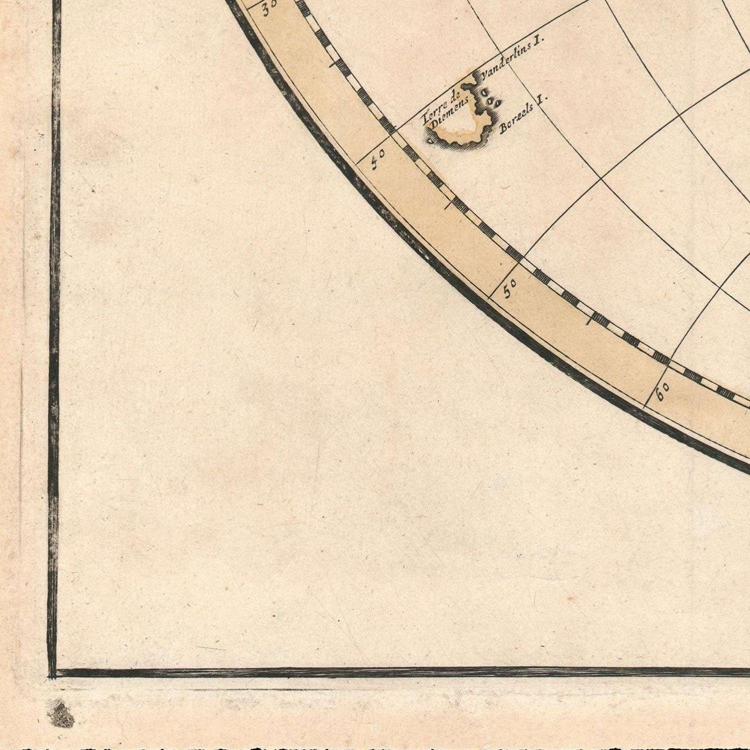 detail of the map from the bottom left corner