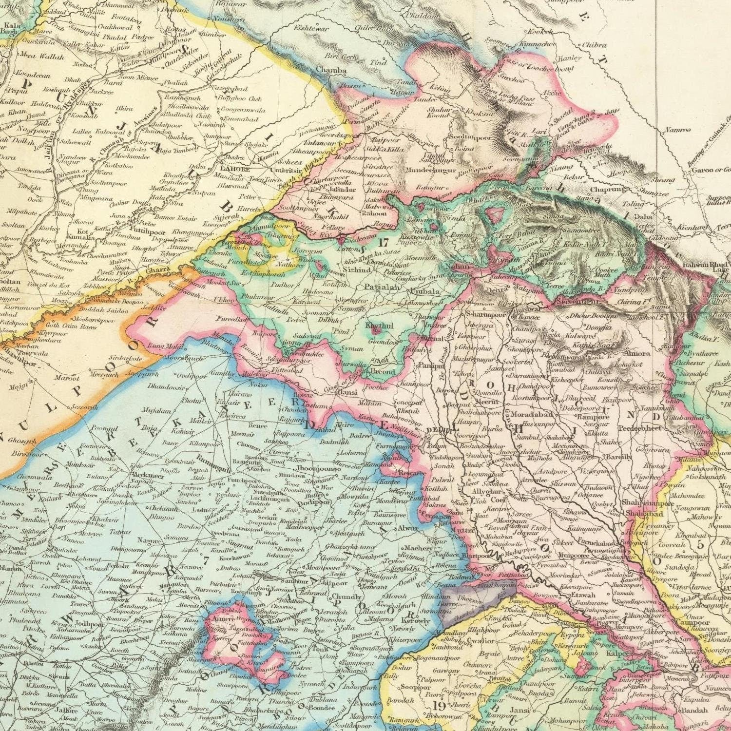 detail of the map from the centre left