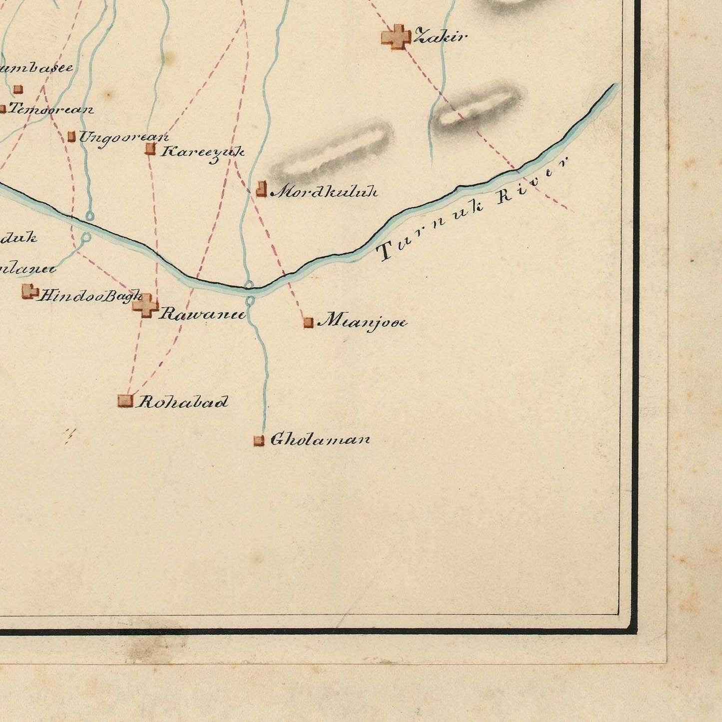 detail of the map from the bottom right corner