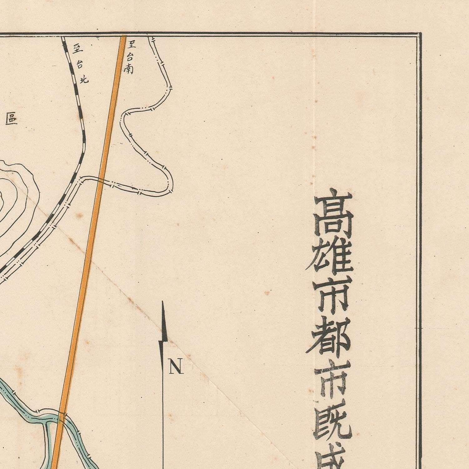 detail of the map from the top right corner