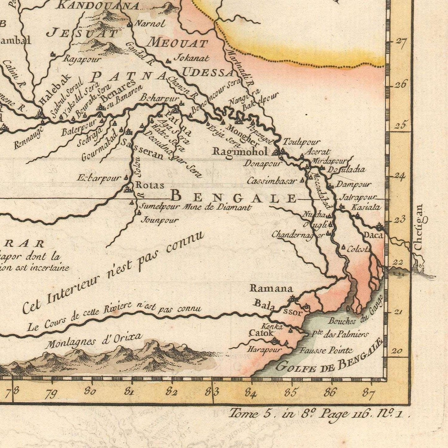 detail of the map from the bottom right corner