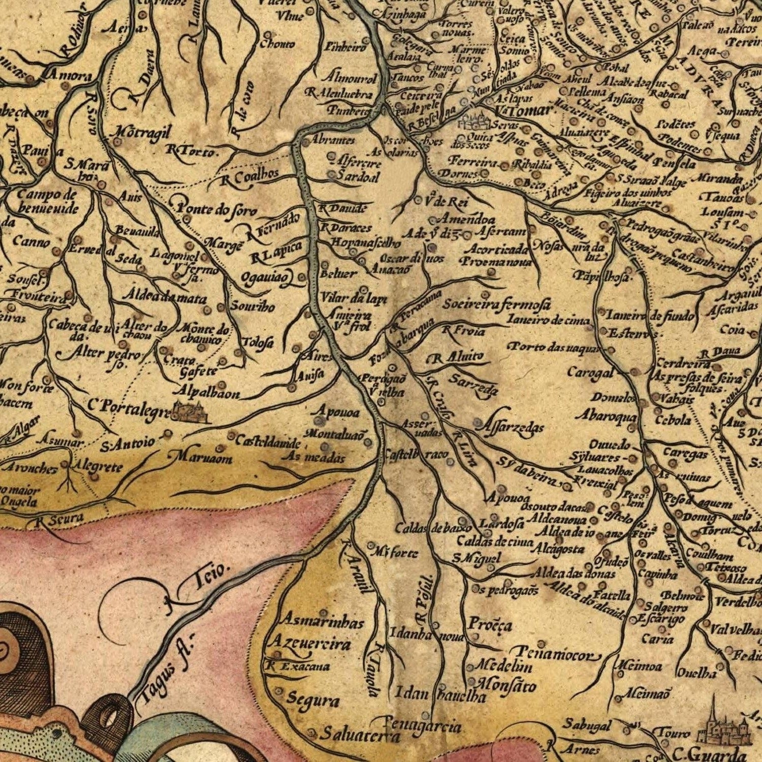 detail of the map from the centre 