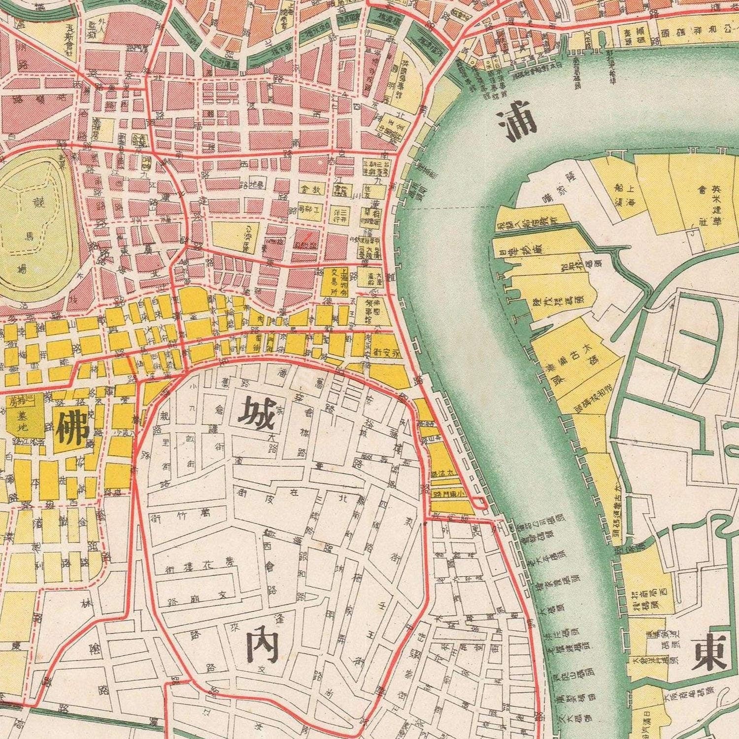 detail of the map from the centre 