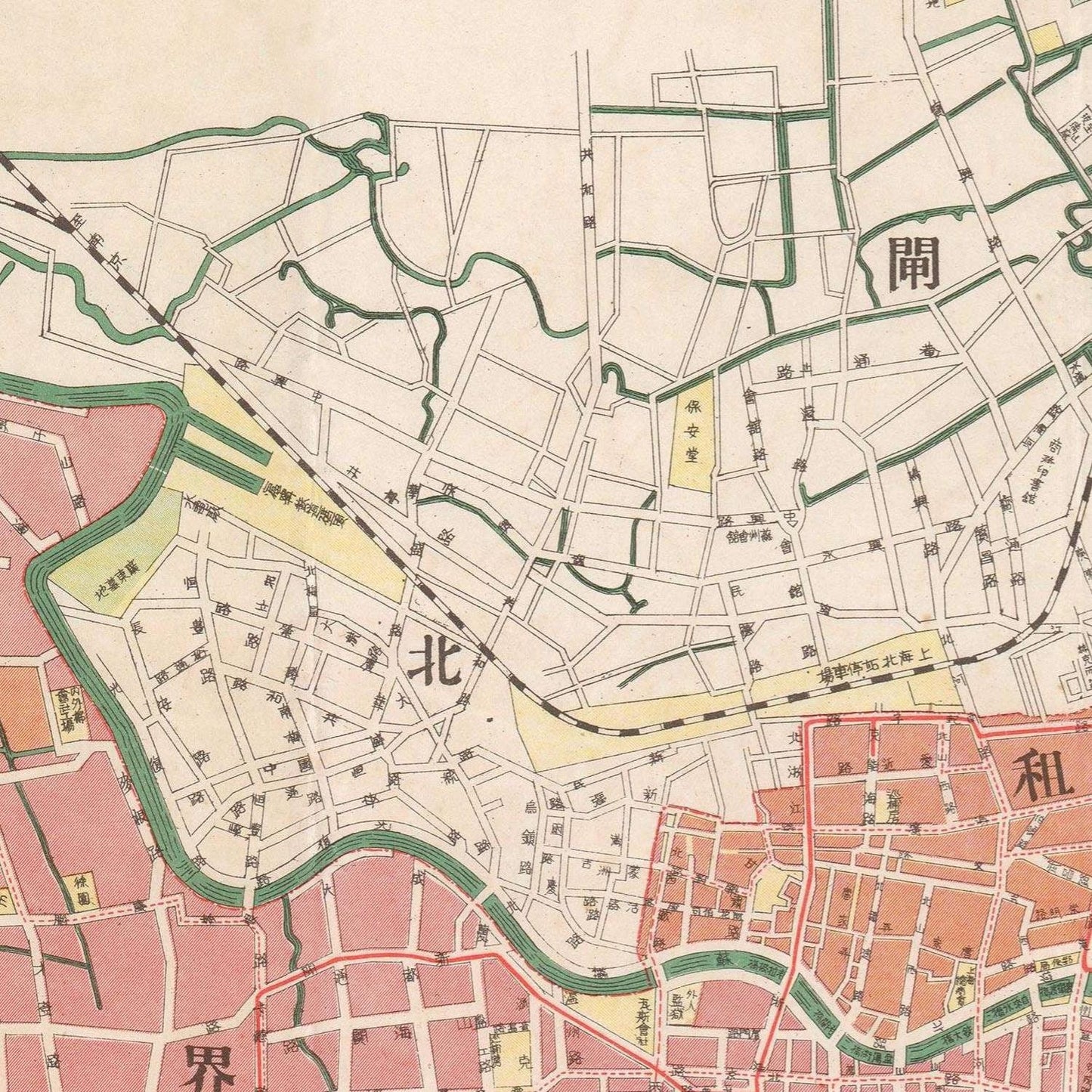 detail of the map from the centre left