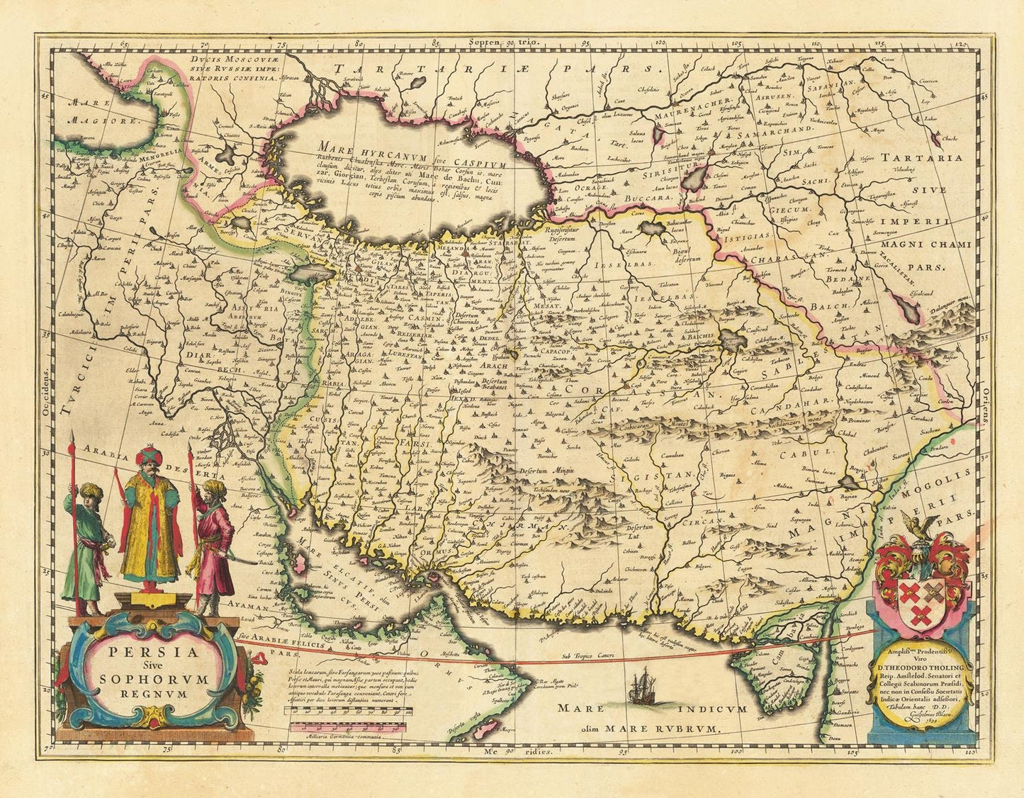 Ancient map of Persia, 1634