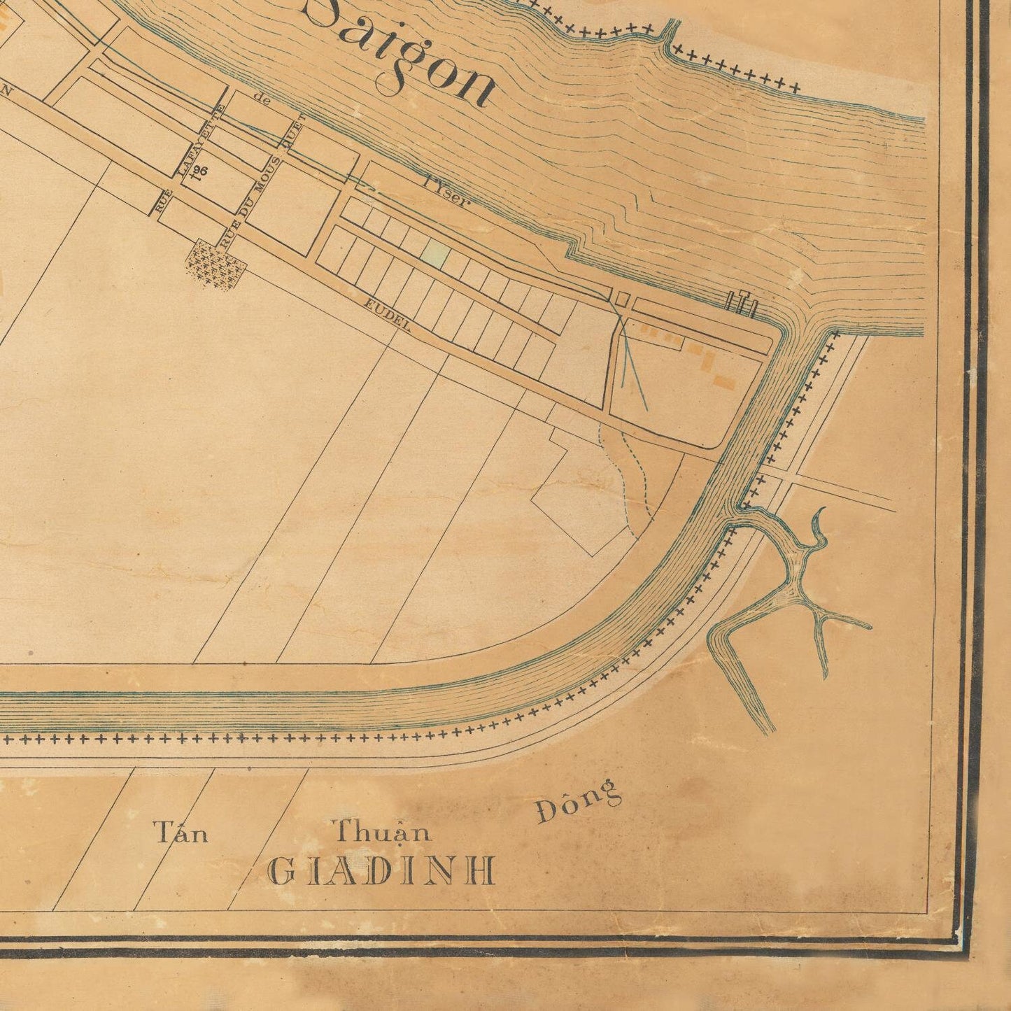 detail of the map from the bottom right corner