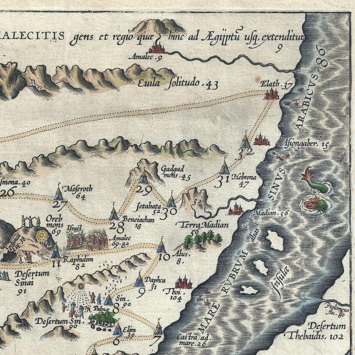 detail of the map from the top right corner