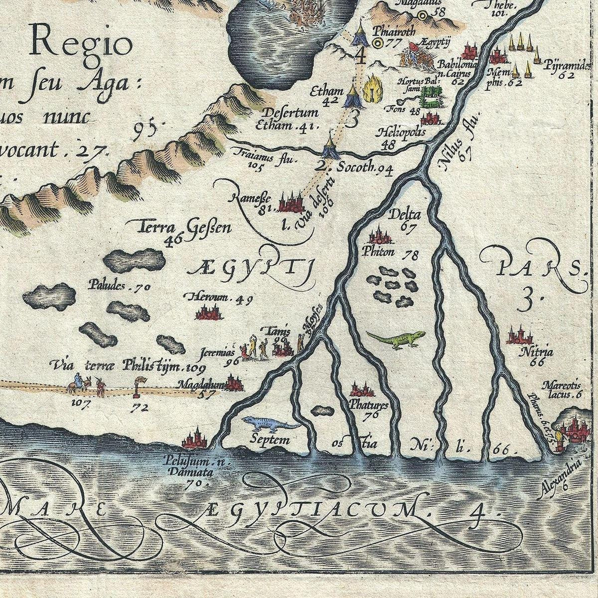 detail of the map from the bottom right corner