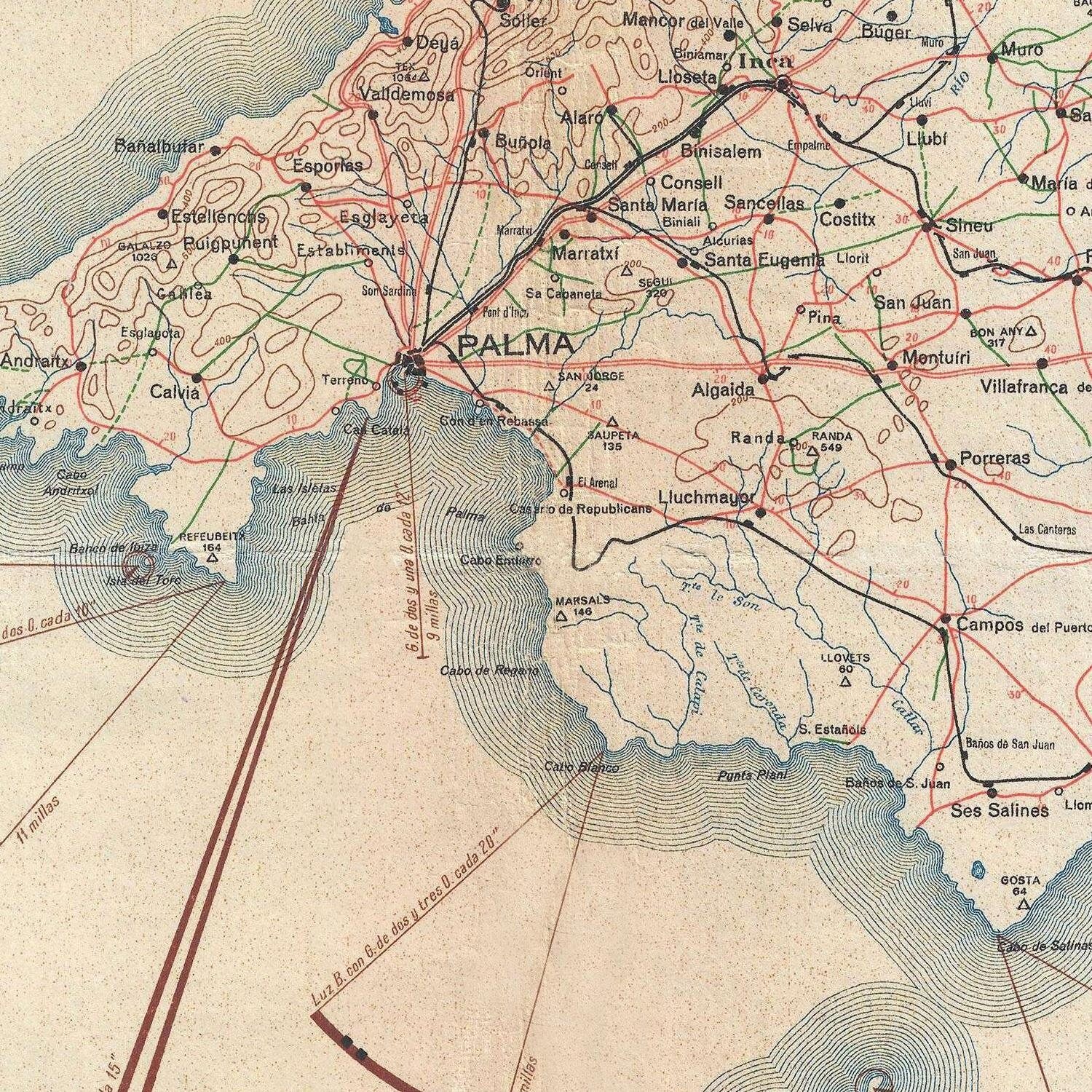 detail of the map from the centre 