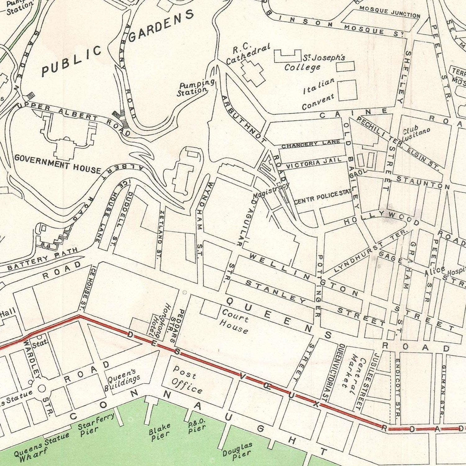 detail of the map from the centre 