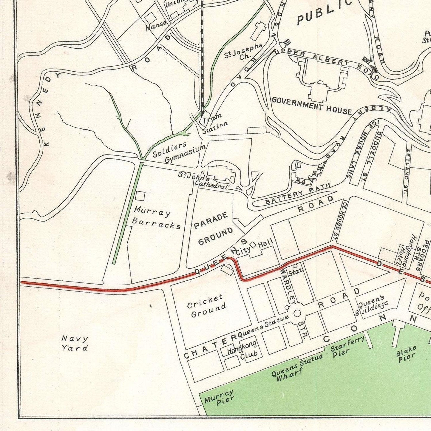 detail of the map from the bottom left corner