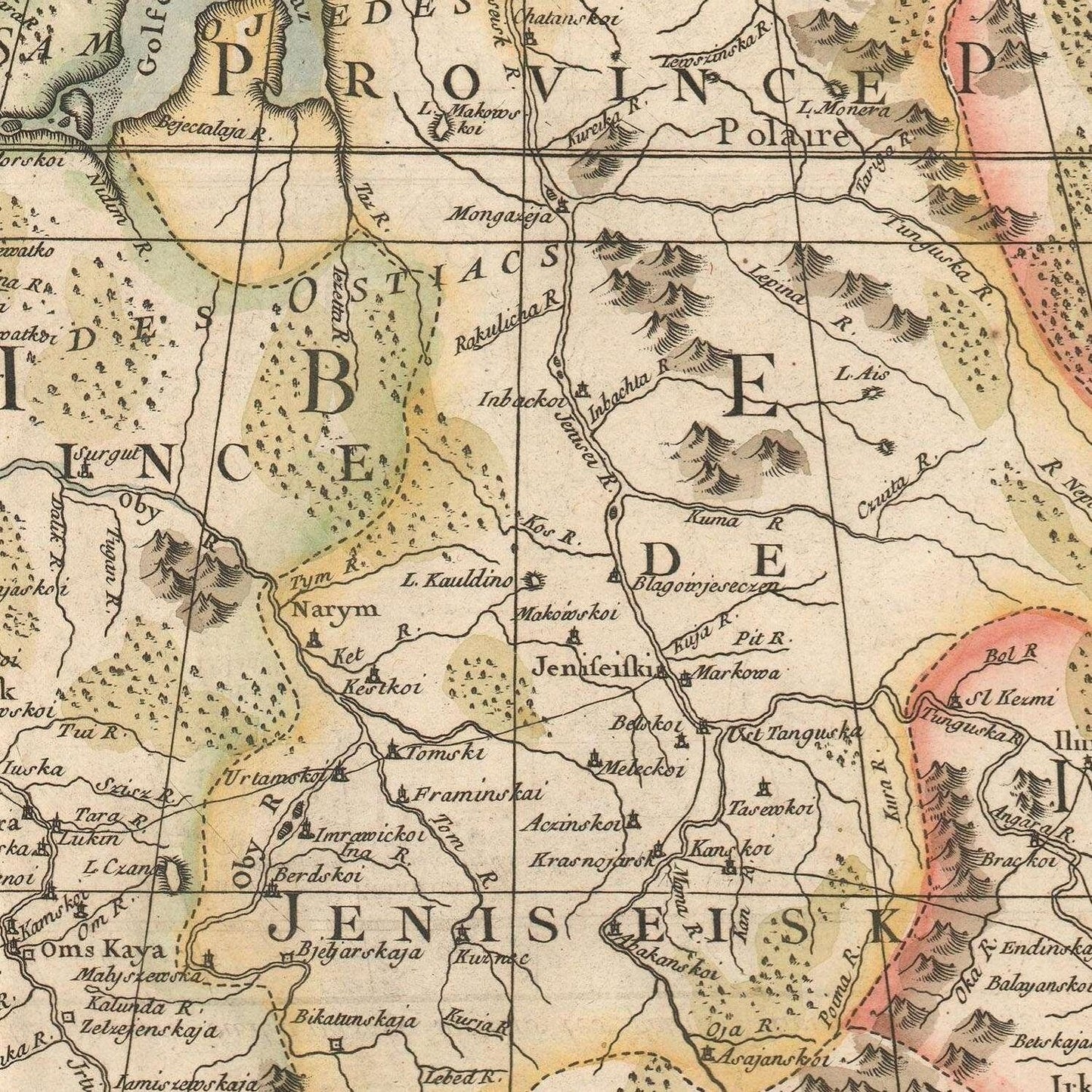 detail of the map from the centre 