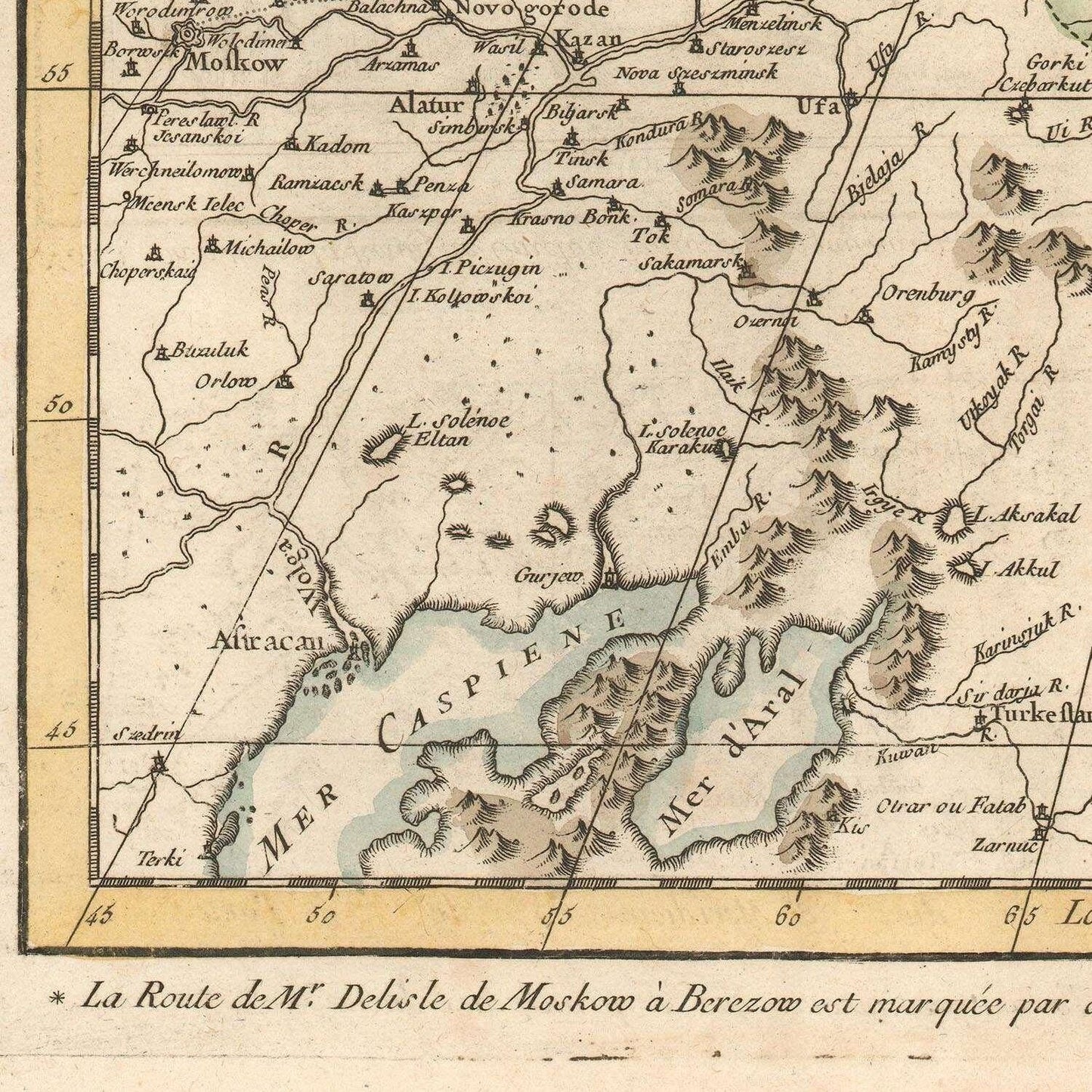 detail of the map from the bottom left corner