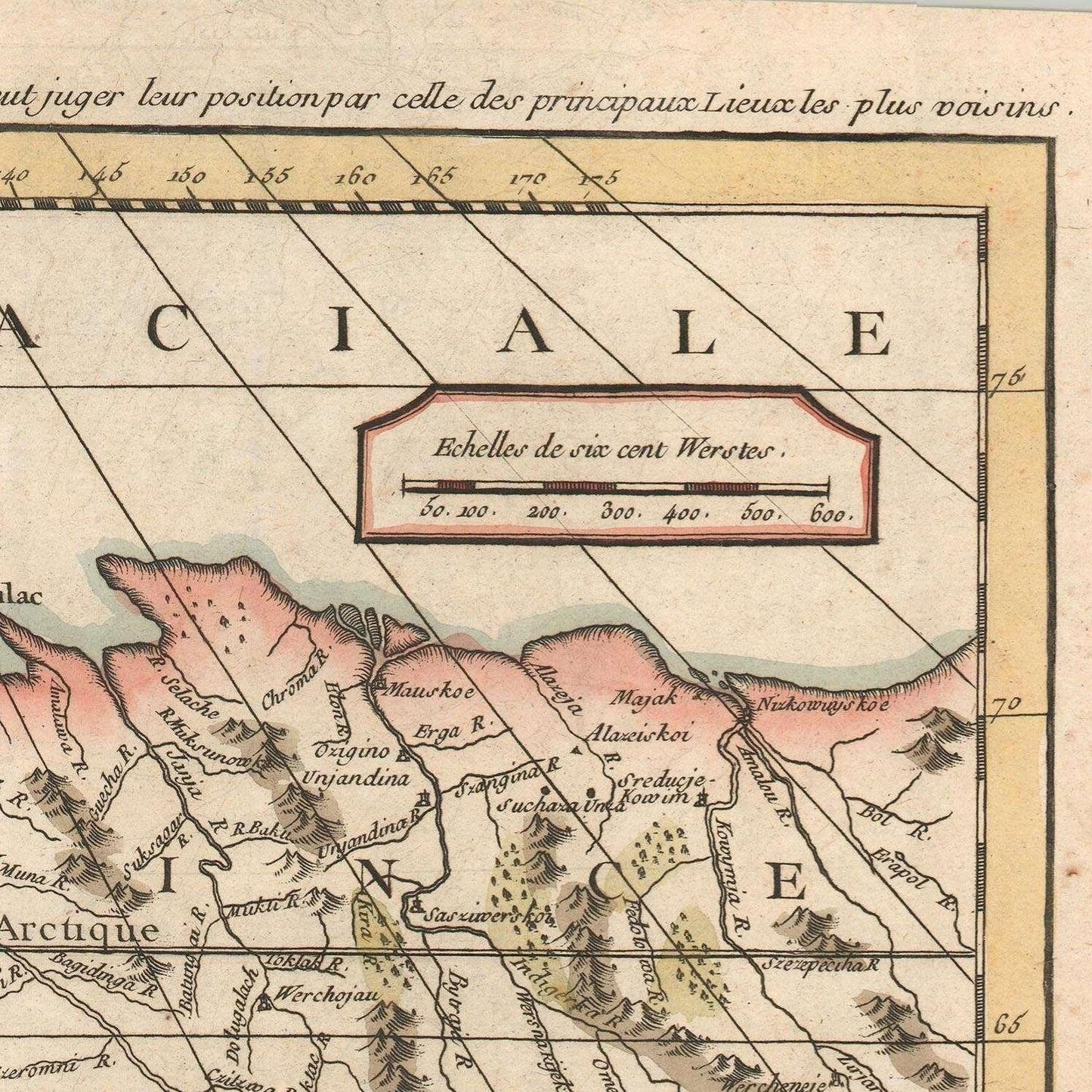 detail of the map from the top right corner