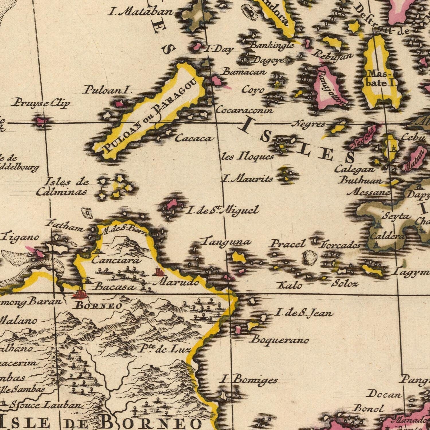 detail of the map from the centre 