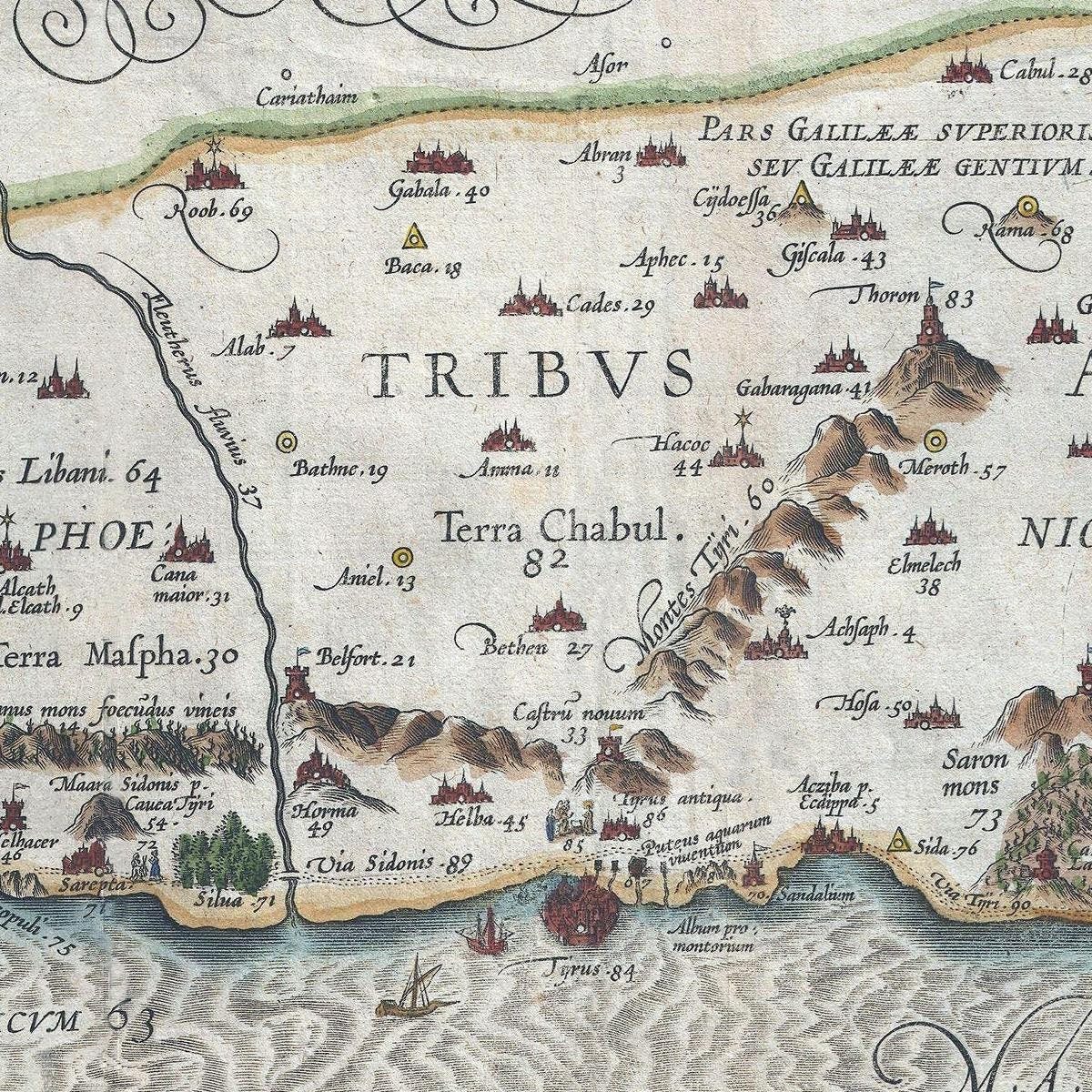 detail of the map from the centre 