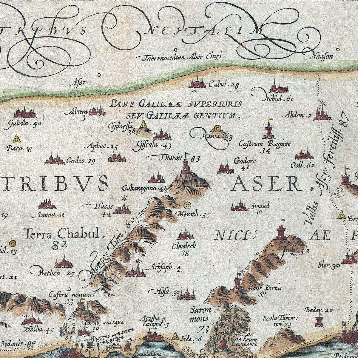 detail of the map from the centre left